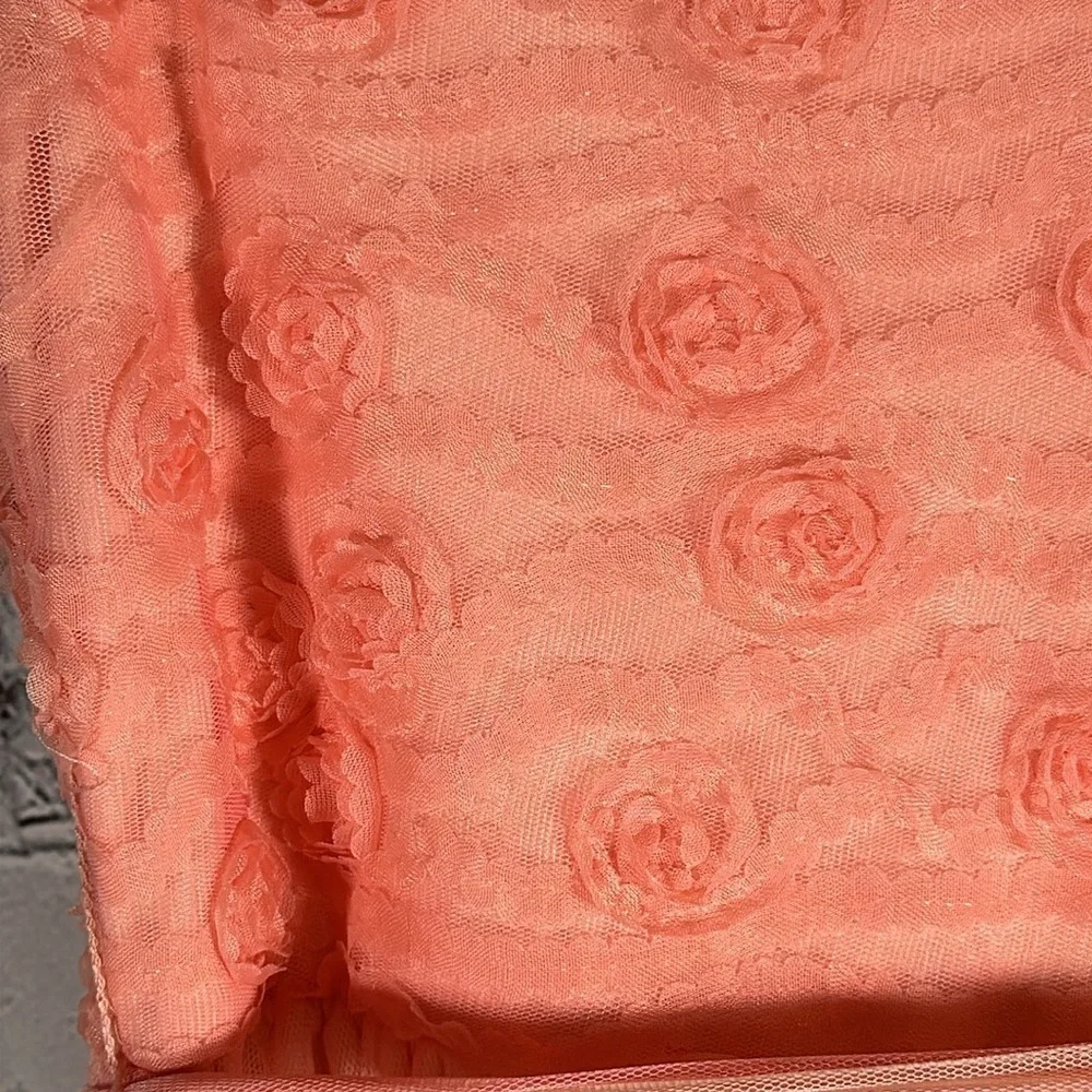 Cherokee Girls Tulle tutu floral Dress Size Medium Peach/Coral NEW - Picture 6 of 15